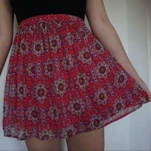 Hollister Red Printed Short Skirt